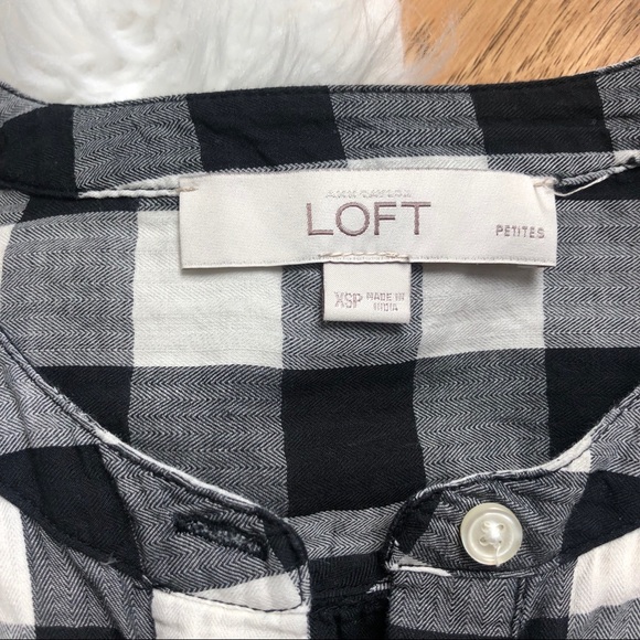 Black and White Buffalo Plaid Shirt Blouse - Picture 4 of 5